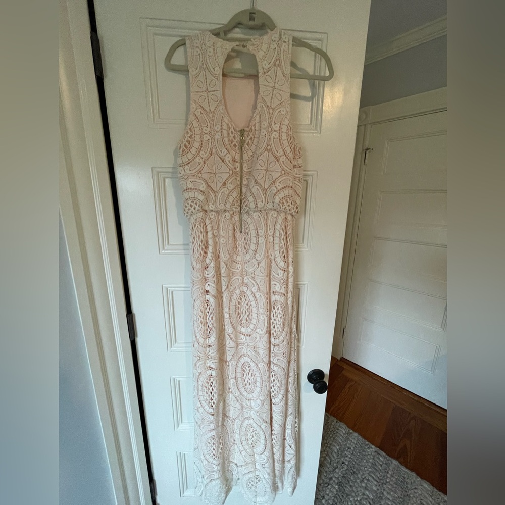 Off White Lace Eliza J Maxi Dress - Picture 3 of 5